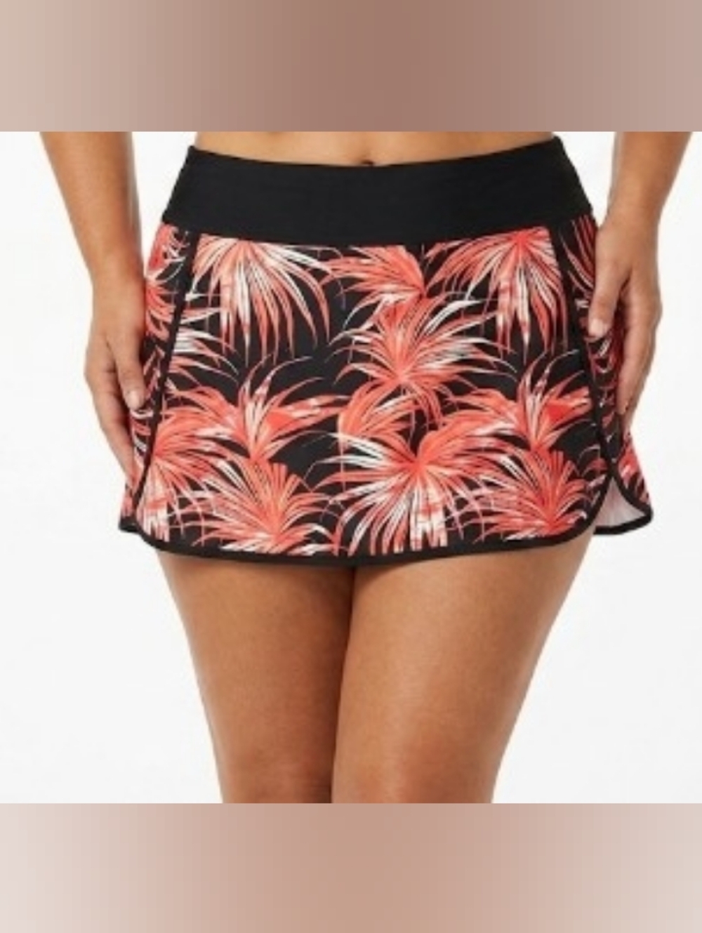 Boho Women Plus 28 Tropical Resort Cruise Floral Island Swim Skort Skirt New